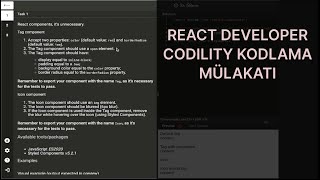 Codility React Mülakat Sorusu YAPAMADIM [upl. by Draude]