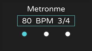 Metronome  80 BPM  34 Time with Accent [upl. by Adriena]