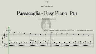 Passacaglia Pt 1  Easy Piano  Georg Friedrich Händel [upl. by Farlie488]