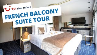 French Balcony Suite on Tui River Cruises What to Expect [upl. by Noet37]