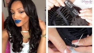 Glamorous in Minutes Adding Wig Clips amp Installing Ten Minute Sewin at Home [upl. by Enaz]