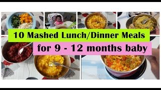 10 Mashed meals for 9  12 months baby  9101112 months baby food recipes  Indianbabyfoodrecipes [upl. by Nnazus]