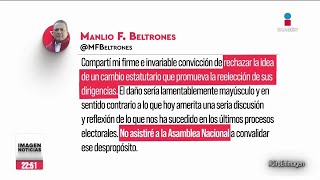 Manlio Fabio Beltrones rechaza la propuesta de modificar estatutos del PRI  Ciro [upl. by Clement]