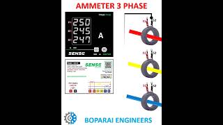 AMMETER 3 PHASE WIRING CIRCUIT ammeter current ampere electrician electrical wiring ct meter [upl. by Heng849]