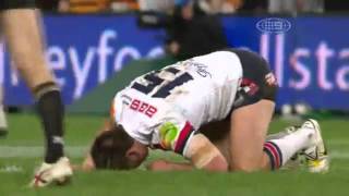 WaereaHargreaves smashed by Simon Dwyer  Tigers v Roosters  NRL Finals 2010  HD  YouTubeflv [upl. by Nelrac658]