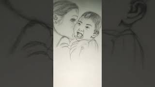 Mom sketch 💗 music love farjanadrawingacedmy drawing sketchdrawing [upl. by Armallas]