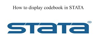 Data management in STATA  How to display codebook in STATA [upl. by Intihw]