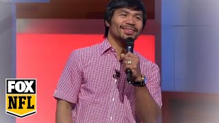 Manny Pacquiao sings touching tribute to the NFL  Americas Pregame [upl. by Aguste]