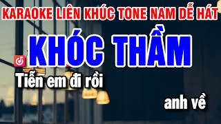 Karaoke Liên Khúc Nhạc Sống Tone Nam Khóc Thầm  Chiều Sân Ga [upl. by Otrebor]