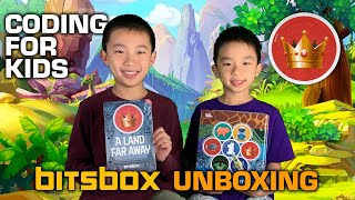 Coding For Kids BitsBox A Land Far Away Unboxing STEM Subscription Box  QUARANTINE KIDS [upl. by Tiram]