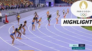 Athletics Womens 4x400m Relay Final Full Highlights 2024 Levrone won gold medal  Peris Olympic [upl. by Welcher]