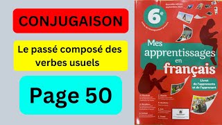 Conjugaison Page 50 Mes apprentissages en français 6 AEP [upl. by Pampuch]