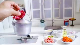 ASMR COOKING SPAM FRIED RICE COOKING TOYS REAL FOOD CAN EAT KITCHEN TOYS COOKING SOUND [upl. by Kendy]