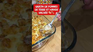 Gratin de pommes de terres frites et viande hachée 🥩🥔 recettefacile faitmaison cuisine food [upl. by Figge]