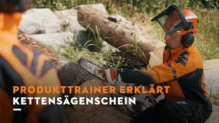 Produkttrainer erklärt Kettensägenschein [upl. by Ttirrem]