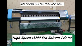 High Speed i3200 Eco Solvent Printer  400 Sqfthr on 2 Heads  high Speed Vinyl Printing Machine [upl. by Aihsal]