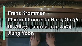 Piano Part Krommer Clarinet Concerto No1 Op 36 III Allegro moderato ♩74 [upl. by Natiha]