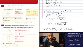 Big Ideas Math IM3 Chapter 5 Review Examples amp Problem Set [upl. by Eitsyrhc966]