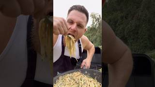 Homemade Fettuccine Alfredo 🔥 foodshorts funnyshorts pasta fettuccinealfredo italy [upl. by Auof]