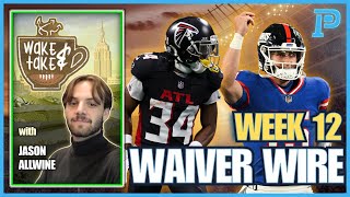 TOP FANTASY FOOTBALL ADDS Week 12 Waiver Wire Advice Handcuff RBs Tommy Devito amp More [upl. by Treve]