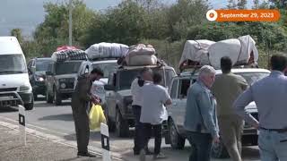 More than 88700 enter Armenia from Karabakh more coming [upl. by Ennairej]