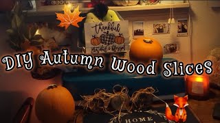 DIY Autumn Wood Slices  Decoupage  UV Resin [upl. by Davon841]