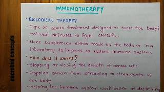 Cancer treatment  Immunotherapy 1  Tumor immunology  Microbiology [upl. by Lay]