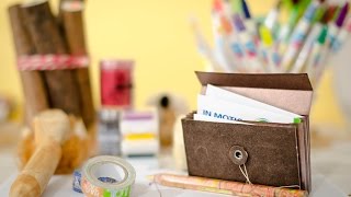 Tutorial cómo hacer un tarjetero de carton  card holder DIY [upl. by Sedgewake508]