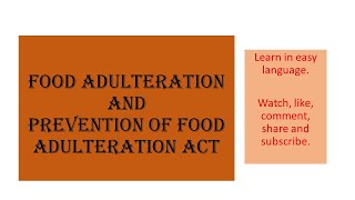 Food adulteration and Prevention of Food Adulteration act [upl. by Tamma]