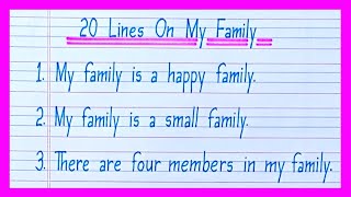 20 lines on My Family in englishEssay on My Family in englishMy Family essay in english [upl. by Hanoj777]