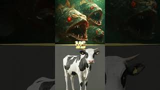 Piranha Vs Dairy Cow Saber Tooth Rhinoceros Mammoth Anaconda Crocodile Ostrich [upl. by Aivatahs]