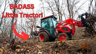 Are Compact Tractors Powerful Enough  Kioti Tractor  Homestead Grapple [upl. by Farkas667]