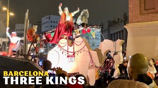 Cabalgata de Reyes Magos 2024 Barcelona  Three Kings Parade in Spain Raining [upl. by Tome994]