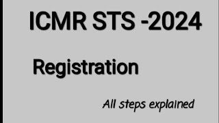 Registration for ICMRSTS24 all steps explained with portal register for STS24 before 3062024 [upl. by Teece]