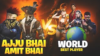 Ajjubhai and Amitbhai vs World Best Player  2 vs 4 Clash Sqaud  Garena Free Fire [upl. by Lrig]