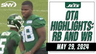 Garrett Wilson snags catches Tarik Cohen gets footwork in at Jets OTAs  SNY [upl. by Roy894]