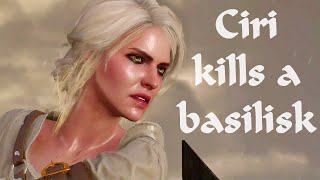 Ciri saves the Baron from a Basilisk  The Witcher 3 Wild Hunt [upl. by Eatnoled]