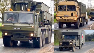 Military Trucks amp Land Rovers in convoys  Ex Steadfast Defender 2024 [upl. by Anihpled]