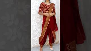 HOW TO STITCH READYMADE DHOTI SAREE WITHOUT CUTTING SAREEyoutubeshorts shorts [upl. by Troc]