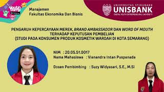 PENGARUH KEPERCAYAAN MEREK BRAND AMBASSADOR DAN WORD OF MOUTH TERHADAP KEPUTUSAN PEMBELIAN [upl. by Hiamerej]