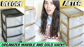 MARBLE AND GOLD STERILITE DRAWER HACK [upl. by Atsirtal]