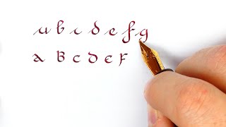 How to write lowercase letters French Roundhand compared with Uncial script  Handwriting practice [upl. by Vernor]