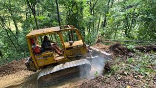 Building logging roads to access timber on steep ground [upl. by Cirle]