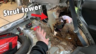 How We Fixed A Strut Tower For Free [upl. by Kersten133]