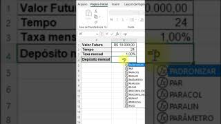 Como calcular depósito mensal no Excel [upl. by Ecnarf]