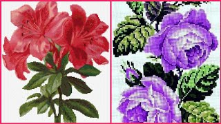 Top 90 cross stitch patterns  easy cross stitch design  char suti hand embroidery for beginners [upl. by Etnauj]