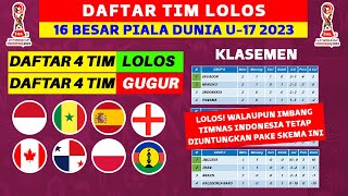 Daftar 4 Negara Lolos 16 Besar Piala Dunia U17 2023  Jadwal 16 Besar Piala Dunia U17 2023 [upl. by Areem]