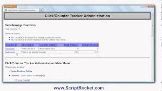 Website Visitor Counter using ClickCounter Tracker PHP Script by ScriptRocketcom [upl. by Assirolc]