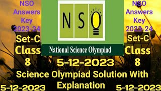 NSO Class 8 Solution 5122023  Science Olympiad Class 8 Answer Key  NSO Class 8 Answer Key sof [upl. by Oralee]