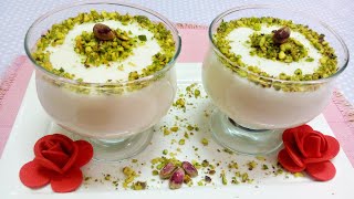 Muhallabia  Mahalabia recipe  Arabic Milk Pudding thats easy quick and tasty ramadanrecipes [upl. by Anha]